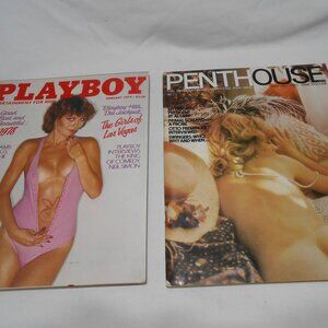 NICE LOT 2 VTG PLAYBOY & PENTHOUSE MAGAZINES SWINGERS & THE GIRLS OF LAS VEGAS